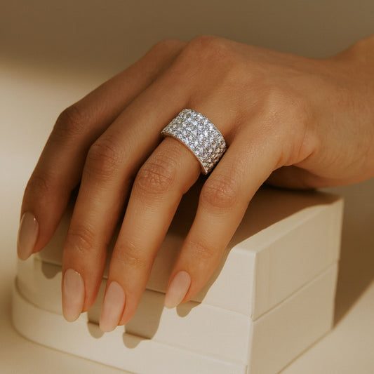 14K 2.97cttw Round VS White Diamond Band Ring