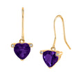 Load image into Gallery viewer, 14K 2.43ct Heart Shape Amethyst and Diamond Earrings