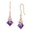 Load image into Gallery viewer, 14K 1.90cttw Princess Cut Amethyst and Diamond Earrings