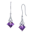 Load image into Gallery viewer, 14K 1.90cttw Princess Cut Amethyst and Diamond Earrings