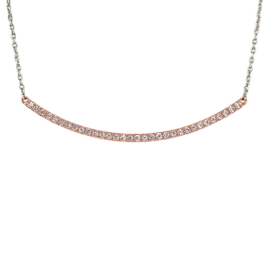 14K 0.81cttw Pink Diamond Smile Necklace