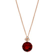 Load image into Gallery viewer, Round Garnet Pendant with Diamonds in 14K Rose Gold