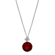 Load image into Gallery viewer, Round Garnet Pendant with Diamonds in 14K White Gold