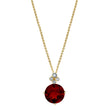 Load image into Gallery viewer, Round Garnet Pendant with Diamonds in 14K Yellow Gold