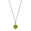 Load image into Gallery viewer, Round Peridot Charm Pendant with Diamonds in 14K White Gold