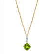 Load image into Gallery viewer, Round Peridot Charm Pendant with Diamonds in 14K Yellow Gold