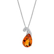Load image into Gallery viewer, Pear Shape Madiera Madiera Citrine Seedling Pendant with Diamonds in 14K White Gold