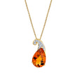 Load image into Gallery viewer, Pear Shape Madiera Madiera Citrine Seedling Pendant with Diamonds in 14K Yellow Gold