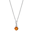 Load image into Gallery viewer, Cushion Madiera Citrine Pendant with Diamonds in 14K White Gold