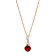 Load image into Gallery viewer, Cushion Garnet Pendant with Diamonds in 14K Rose Gold
