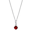 Load image into Gallery viewer, Cushion Garnet Pendant with Diamonds in 14K White Gold