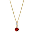 Load image into Gallery viewer, Cushion Garnet Pendant with Diamonds in 14K Yellow Gold