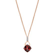 Load image into Gallery viewer, Cushion Garnet Wishbone Pendant with Diamonds in 14K Rose Gold