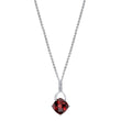 Load image into Gallery viewer, Cushion Garnet Wishbone Pendant with Diamonds in 14K White Gold