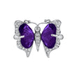 Load image into Gallery viewer, 14K 3.35ct Amethyst and Diamond Butterfly Ring