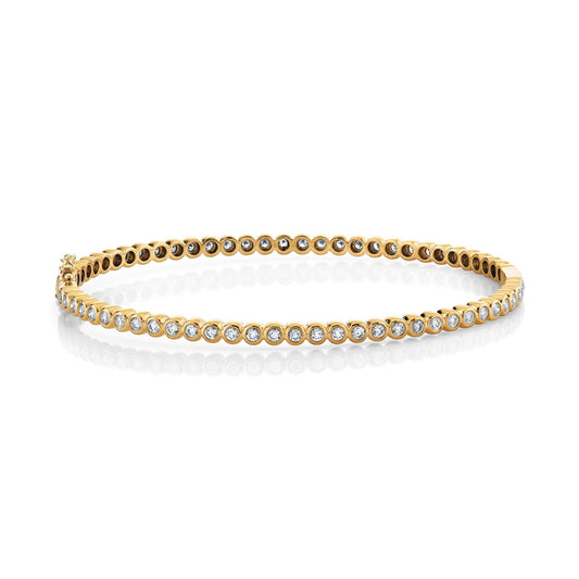 14K 1.70cttw Round VS White Diamond Bezel Set Eternity Bangle