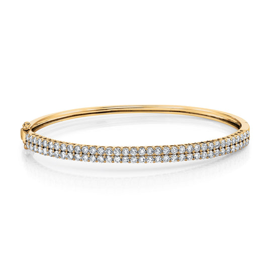 14K 3.22cttw Round VS White Diamond Bangle