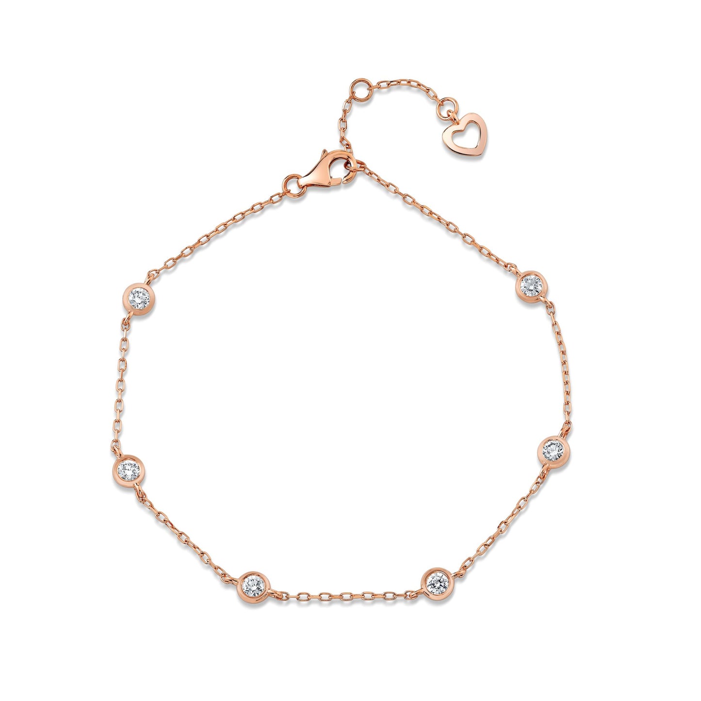14K 0.47cttw Round VS White Diamond Station Bracelet