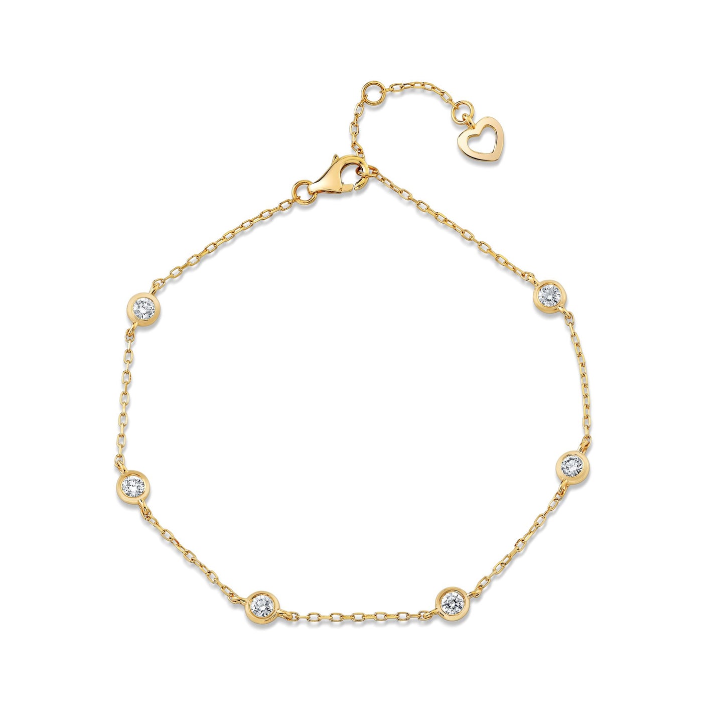 14K 0.47cttw Round VS White Diamond Station Bracelet