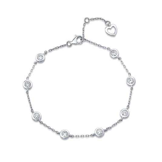 TVON 14K 1.00cttw VS Diamond Station Bracelet