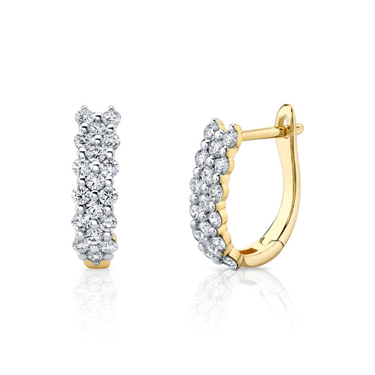 14K 0.96cttw VS White Diamond Huggie Earrings