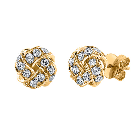 14K 0.50cttw VS White Diamond Love Knot Stud Earrings