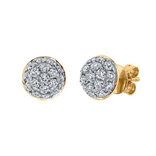 14K 0.51cttw VS White Diamond Dome Stud Earrings