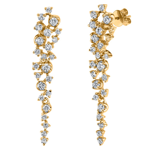 14K 0.84cttw VS White Diamond Waterfall Drop Earrings