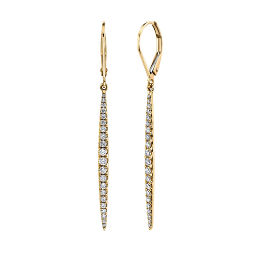 14K 0.60cttw VS White Diamond Stiletto Drop Earrings