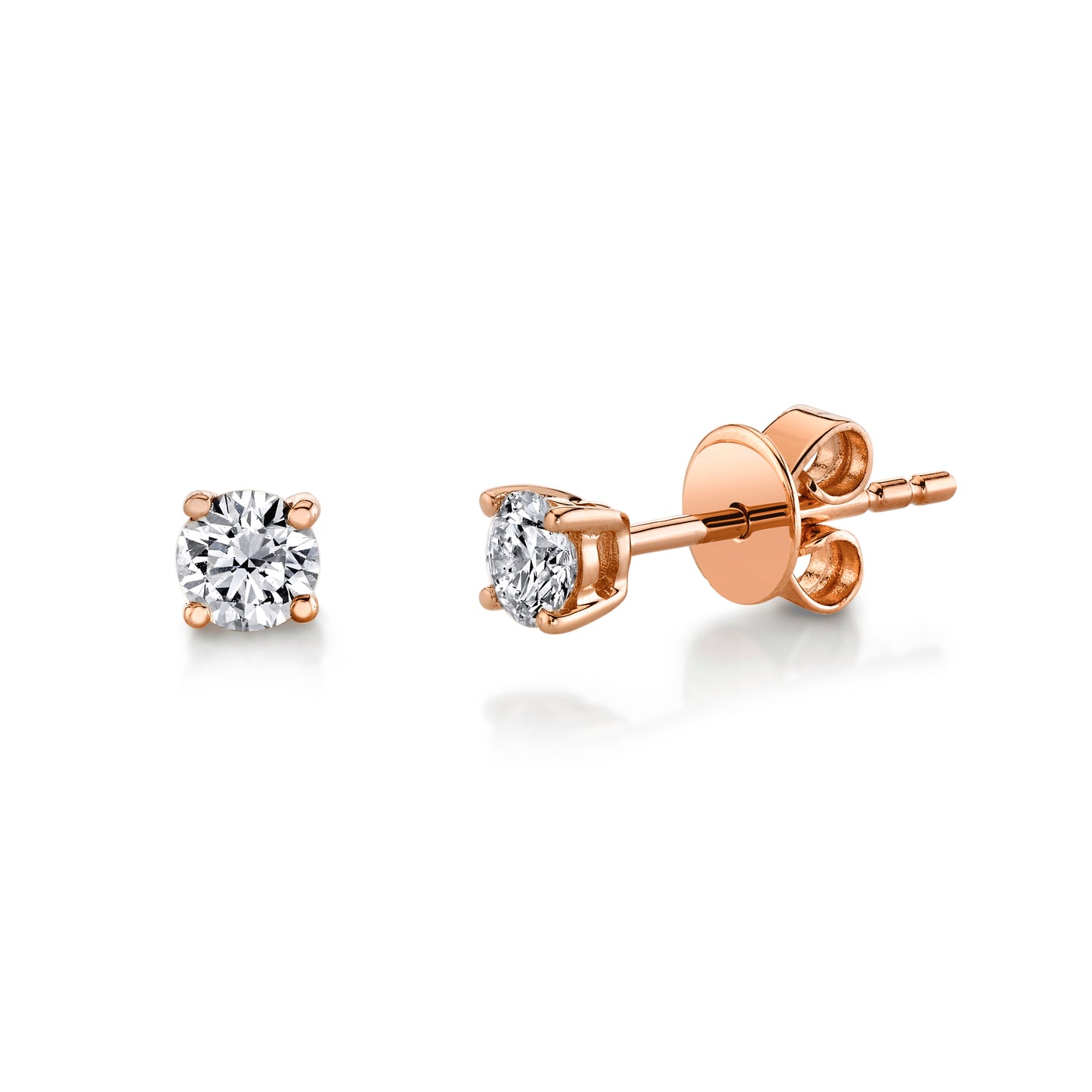 Solitaire Round VS White Diamond Stud Earrings