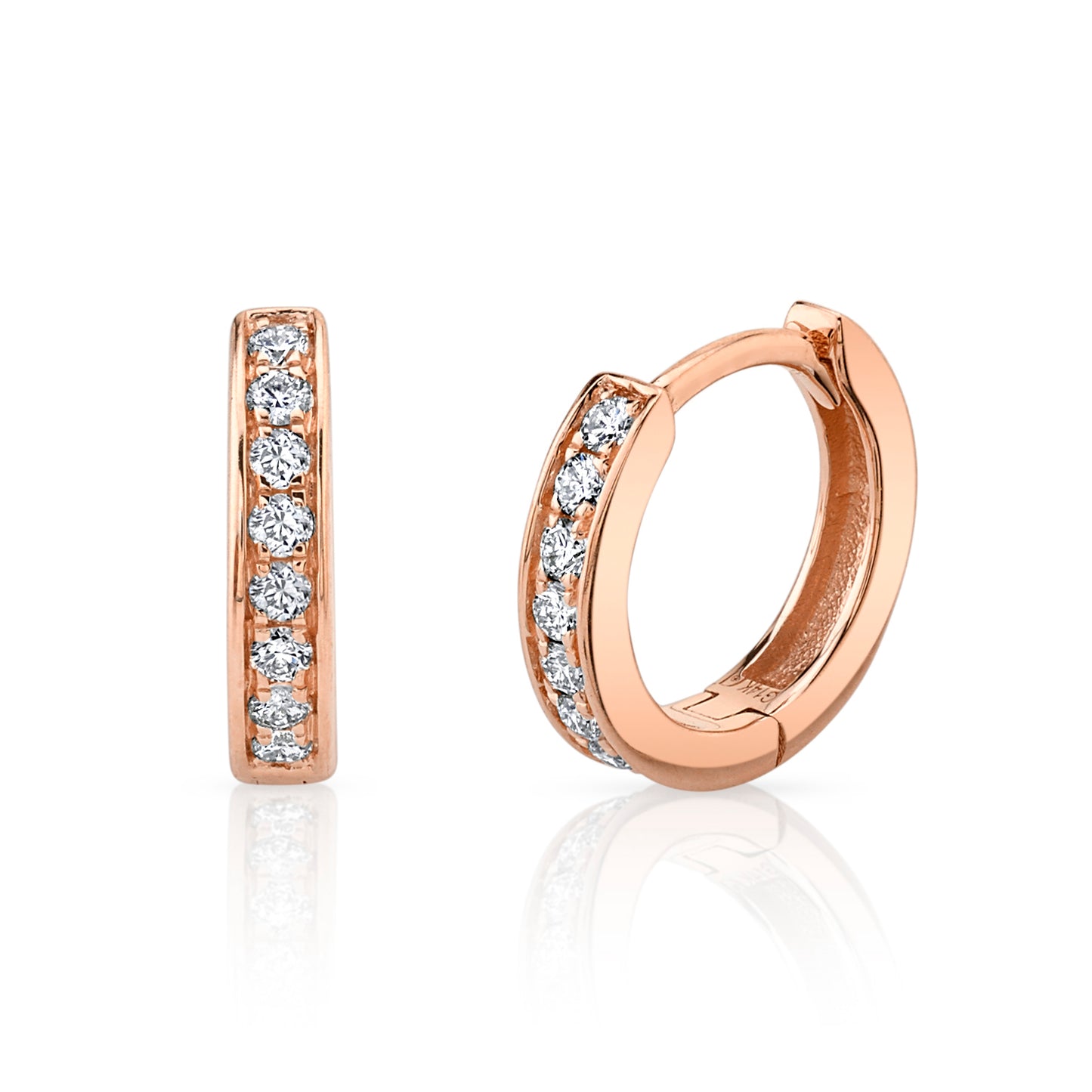 Petite Pavé VS White Diamond Huggie Earrings