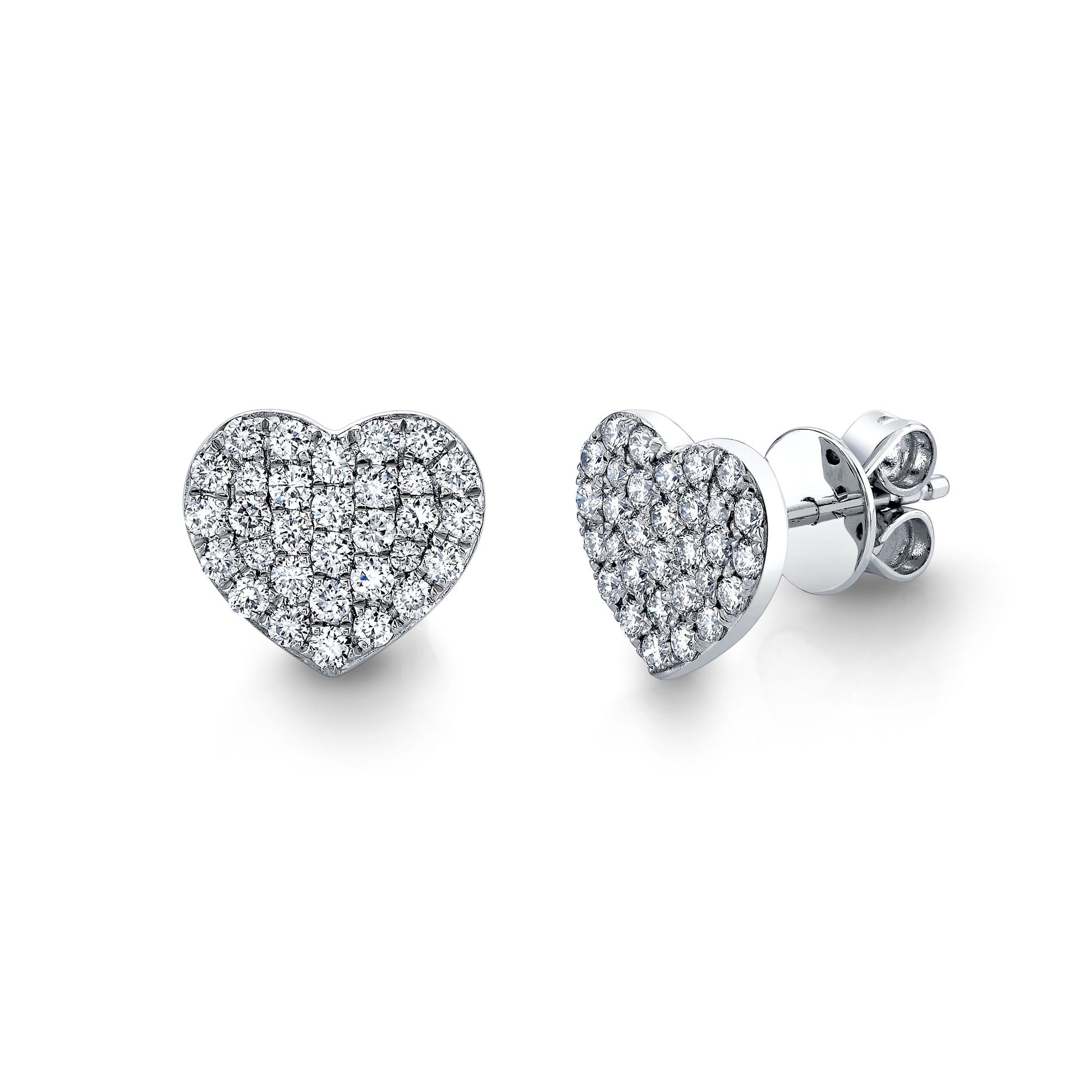 TVON 14K 0.54cttw VS Diamond Heart Stud Earrings