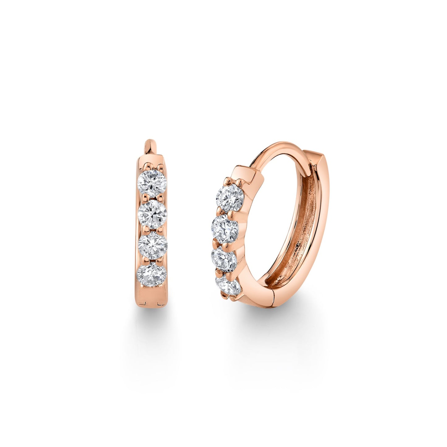 Petite VS White Diamond Huggie Earrings