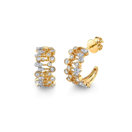 14K 0.62cttw VS White Diamond Raindrop Huggie Earrings