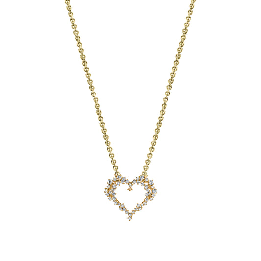 14K 0.56cttw VS White Diamond Heart Necklace