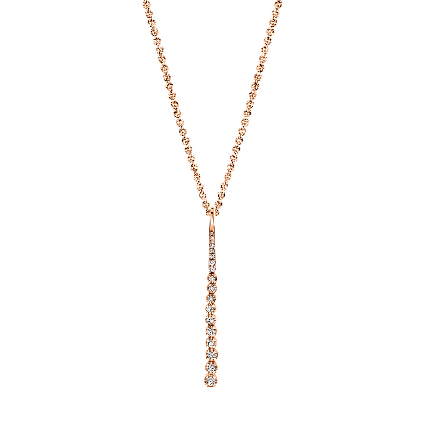 14K 0.34cttw VS White Diamond Graduated Stiletto Pendant