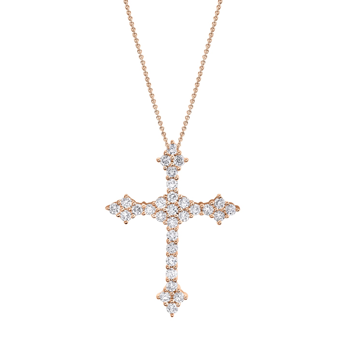 14K 0.90cttw VS White Diamond Cross Pendant