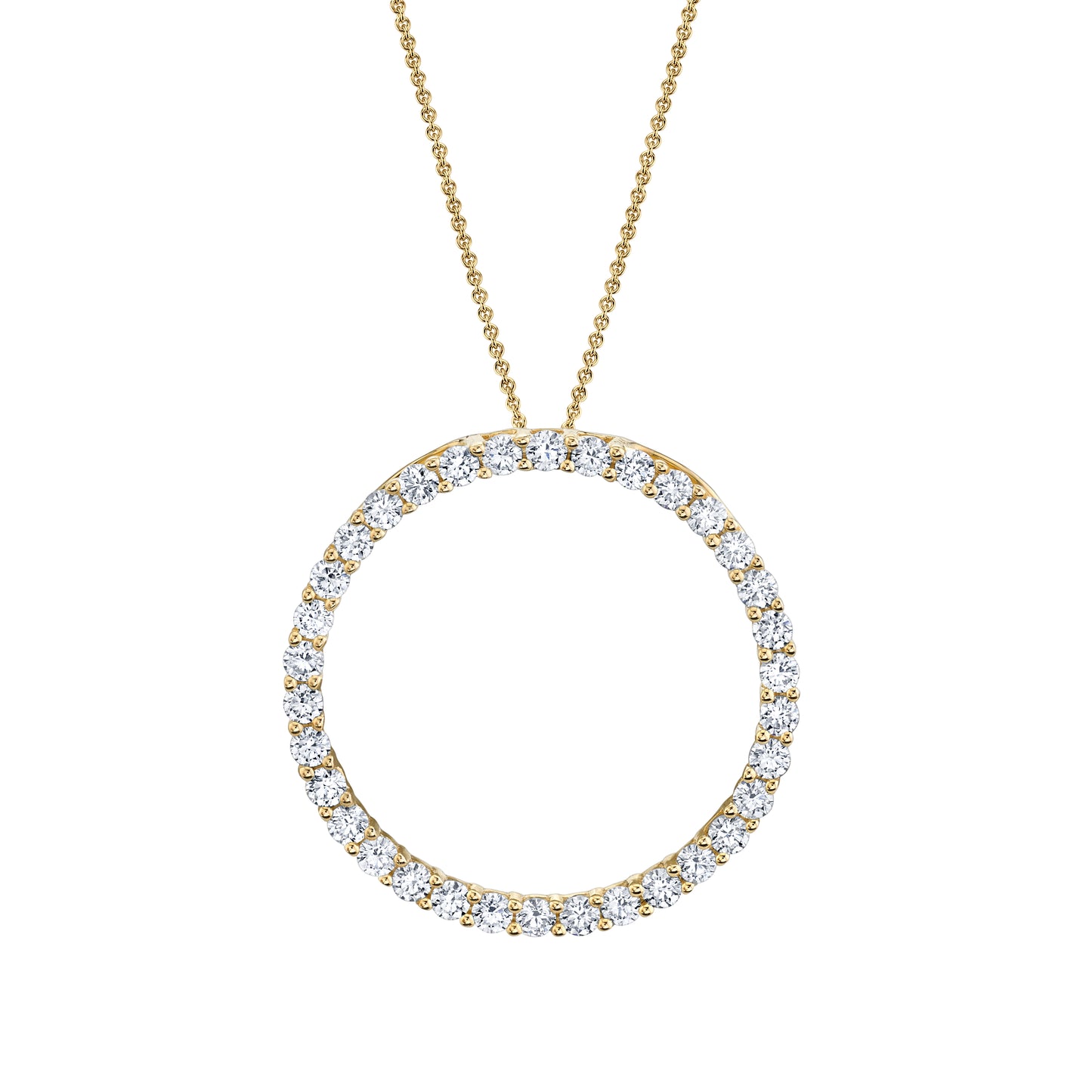14K 1.18cttw VS White Diamond Circle Pendant
