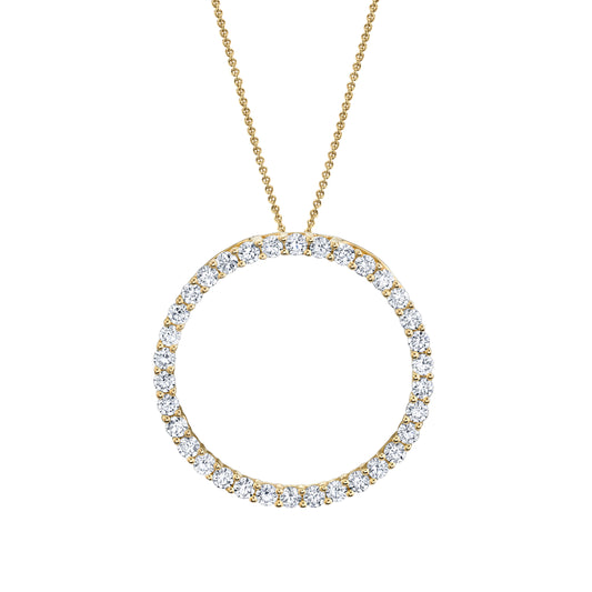 14K 1.18cttw VS White Diamond Circle Pendant