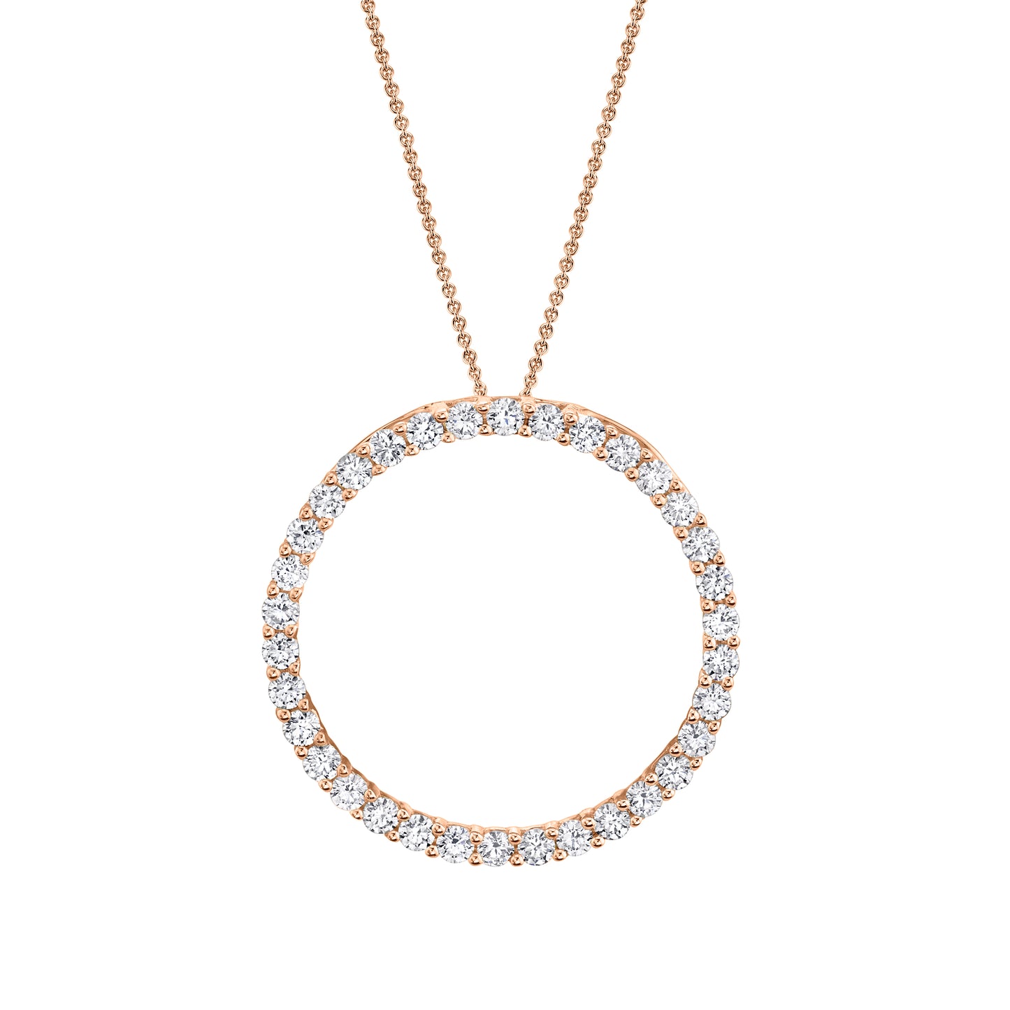 14K 1.18cttw VS White Diamond Circle Pendant