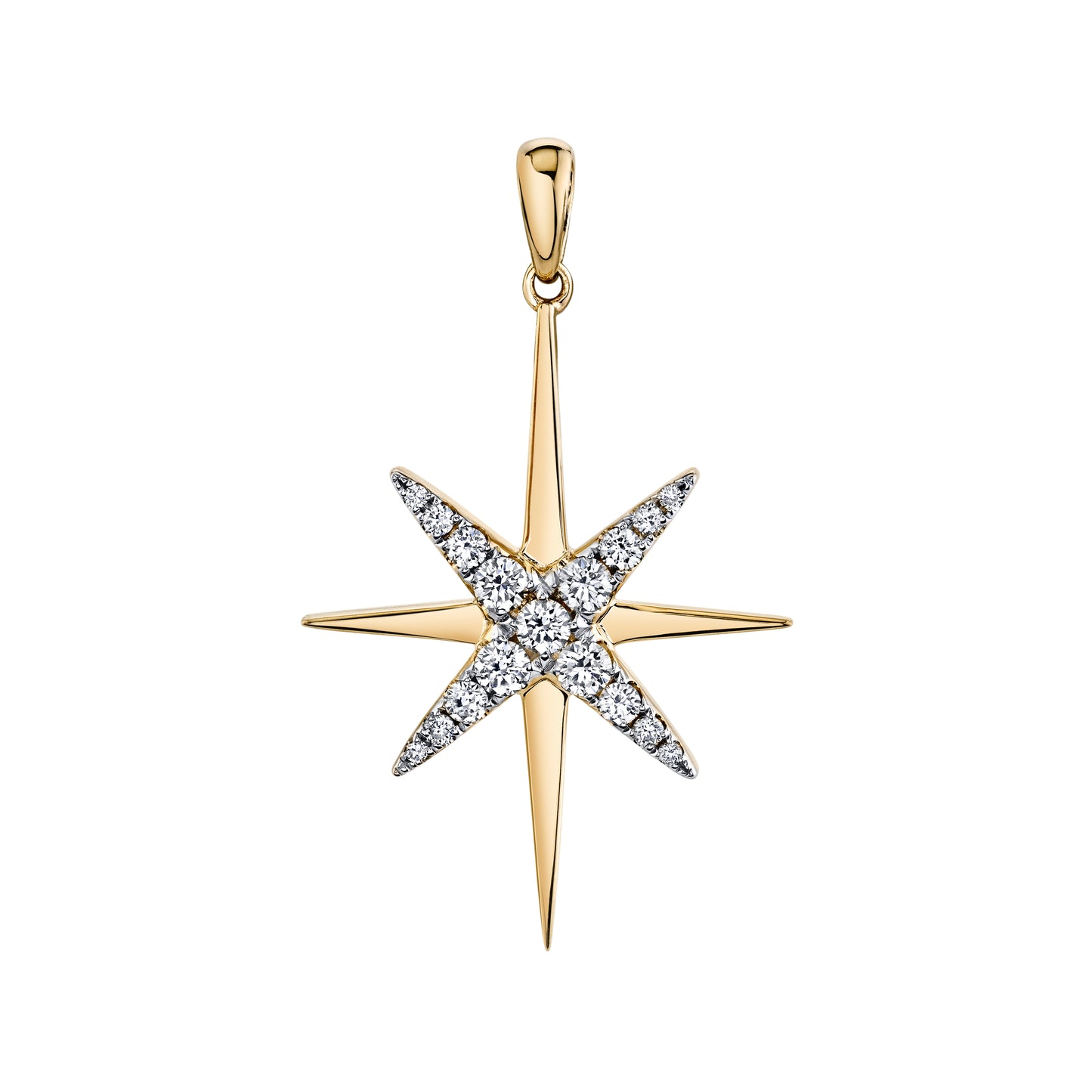14K 0.51cttw VS White Diamond North Star Pendant