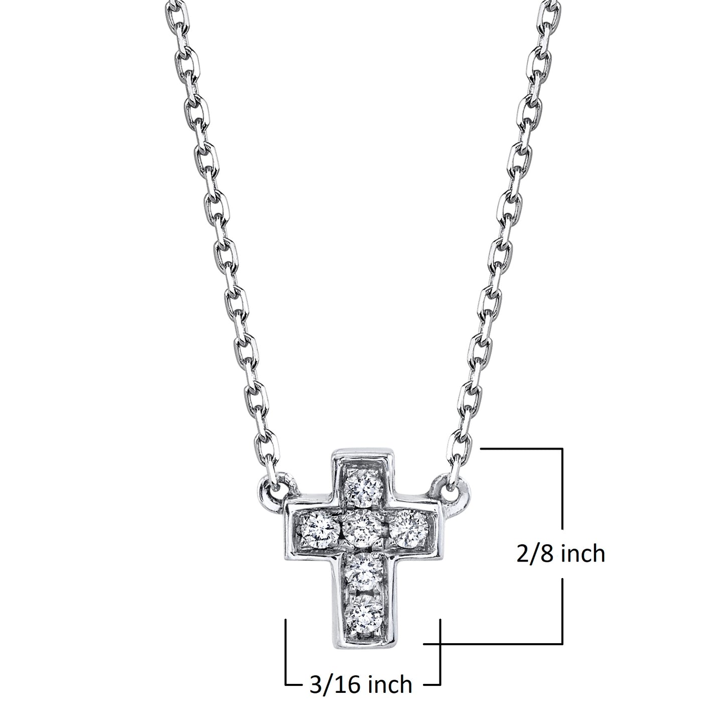 Petite VS White Diamond Cross Necklace