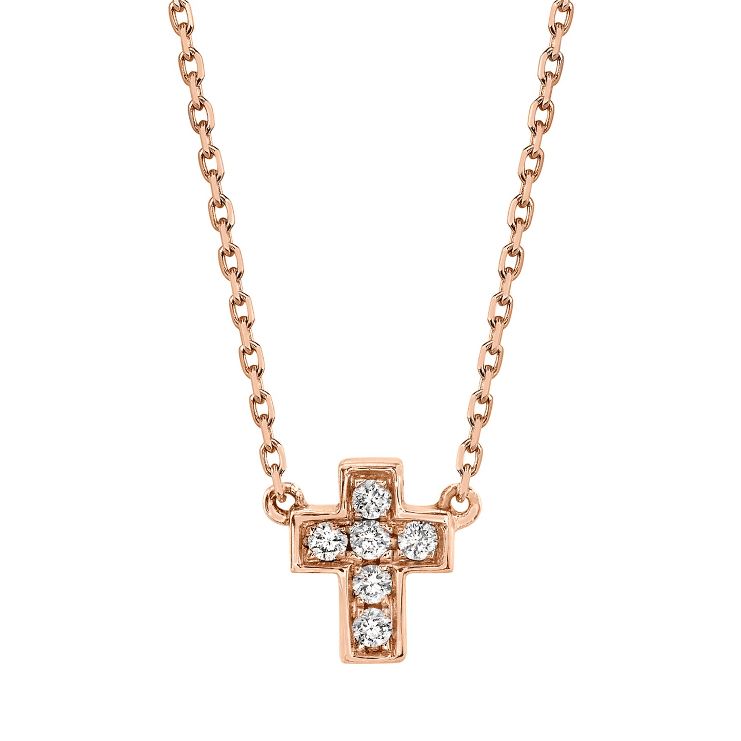 Petite VS White Diamond Cross Necklace