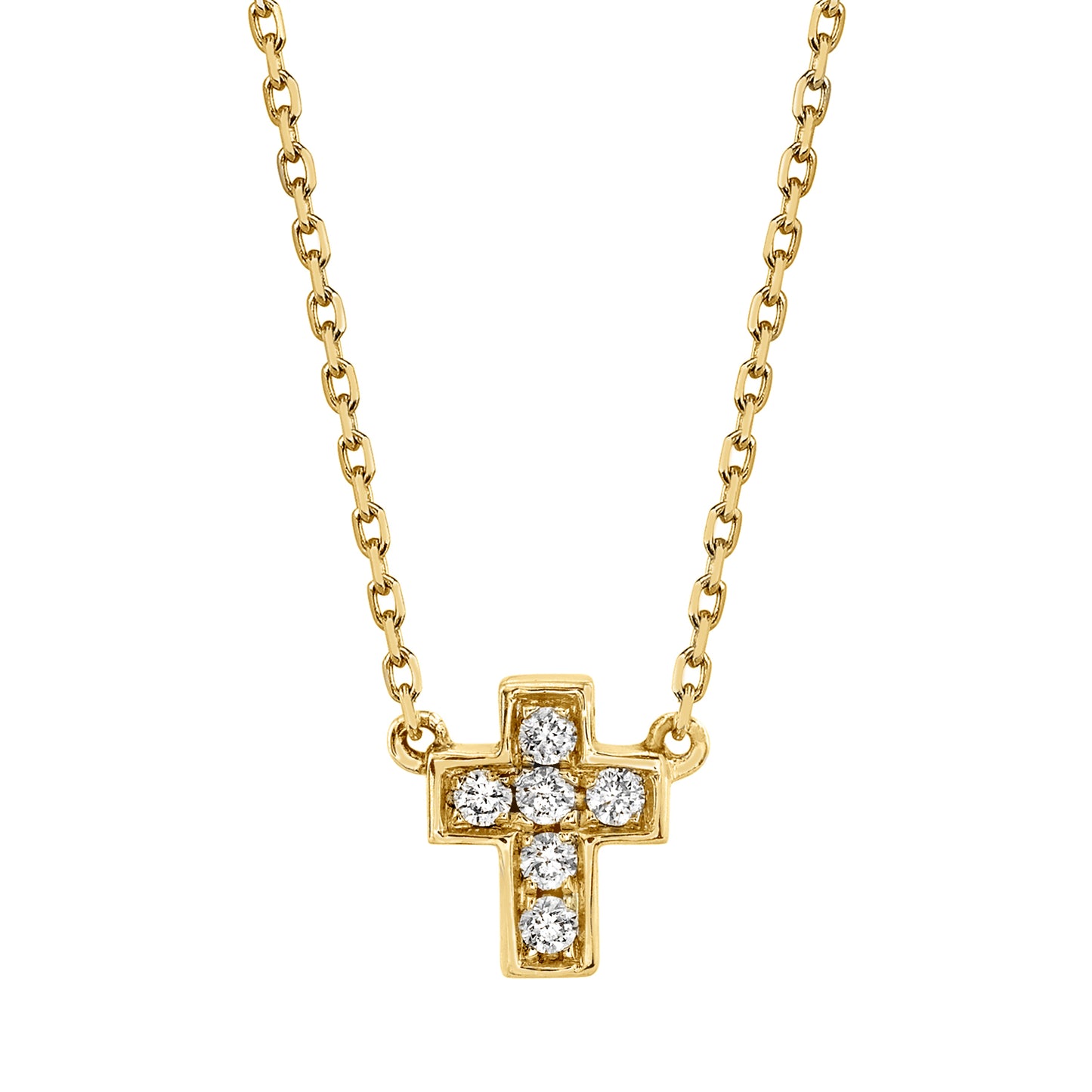 Petite VS White Diamond Cross Necklace