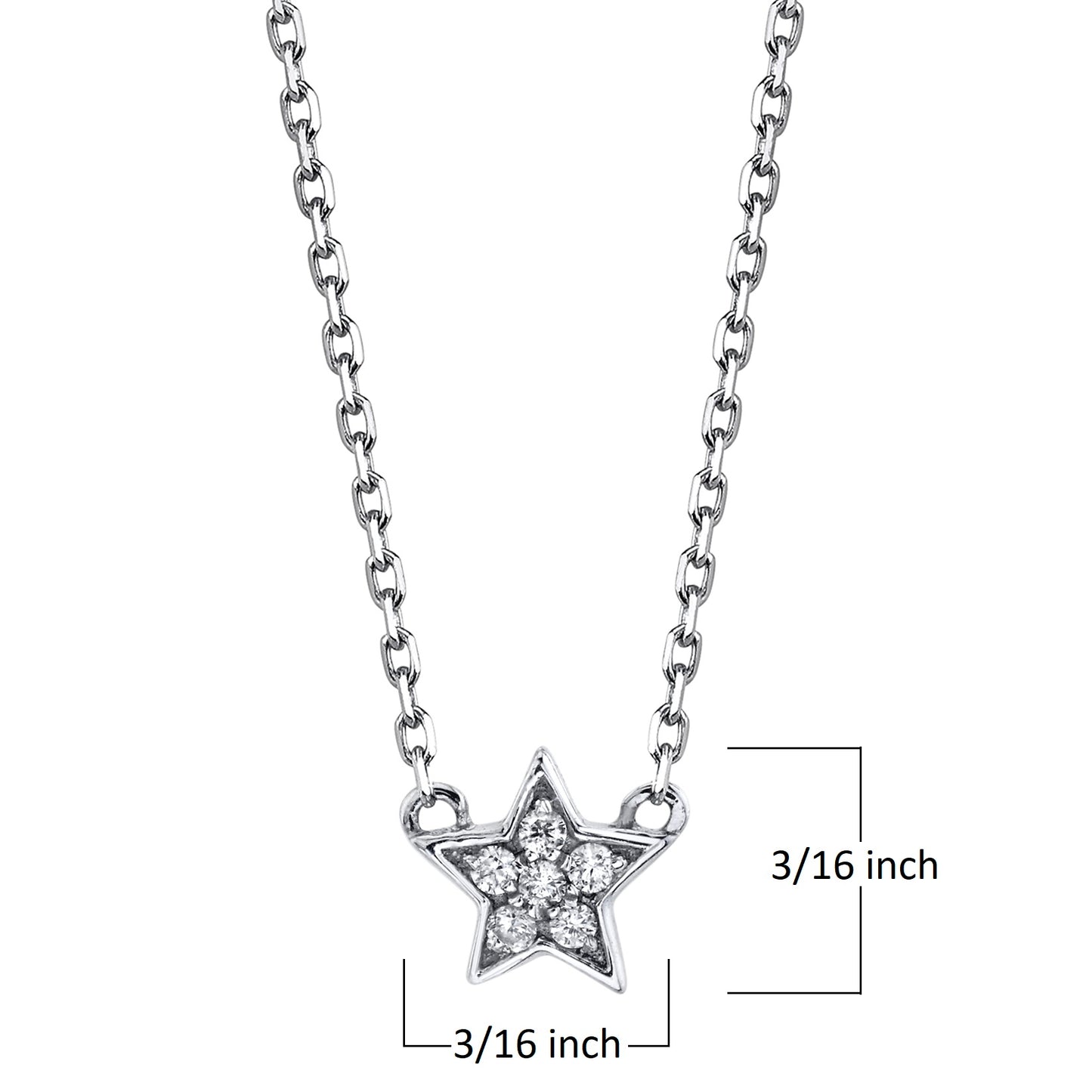 Petite VS White Diamond Star Necklace