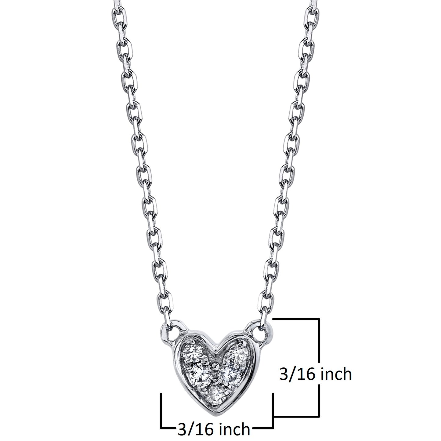 Petite VS White Diamond Heart Necklace