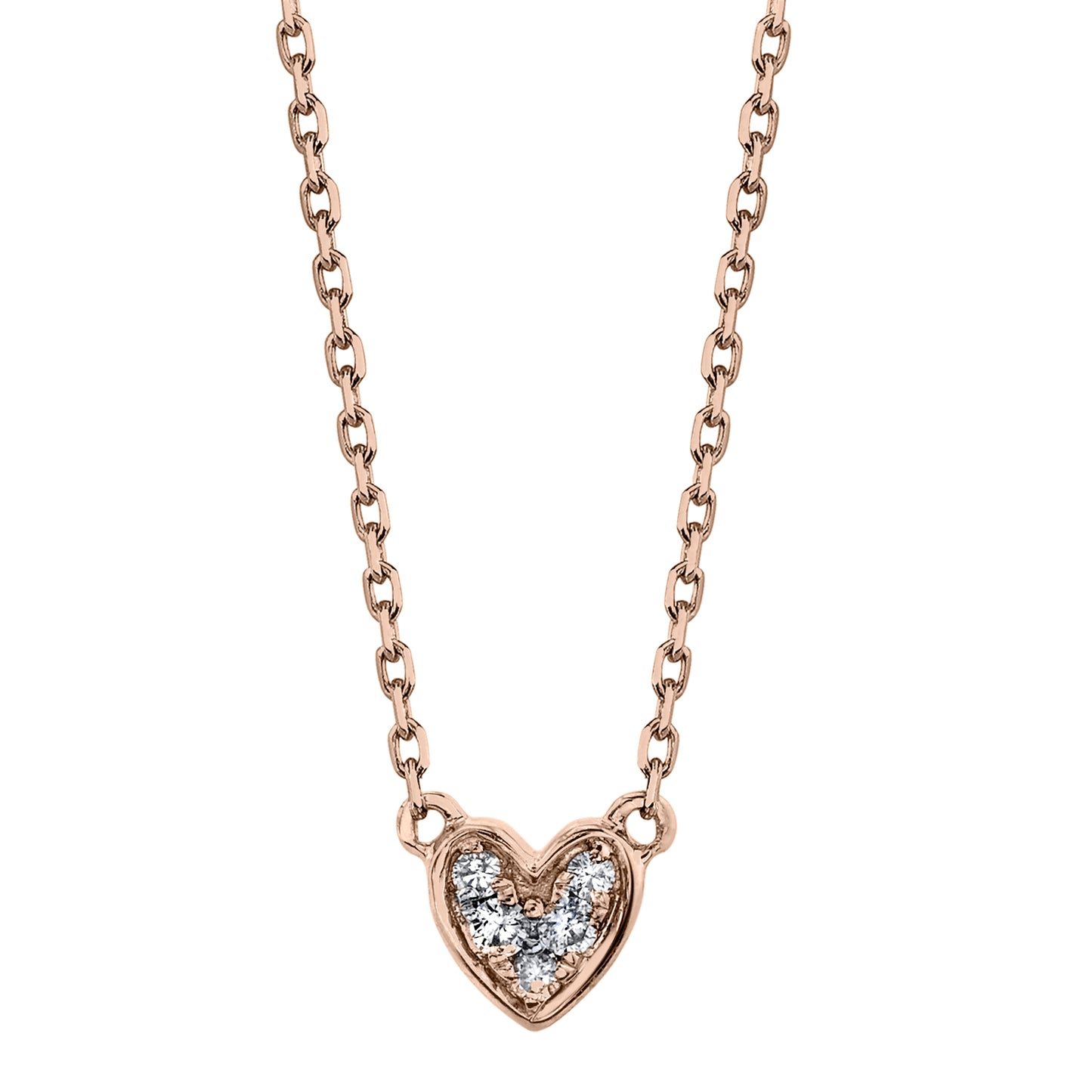 Petite VS White Diamond Heart Necklace