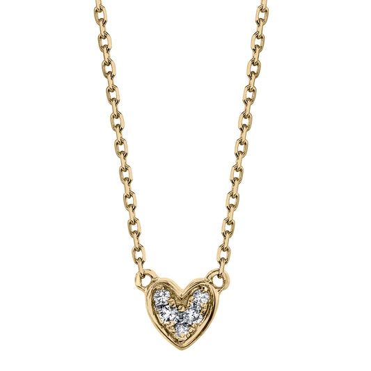 Petite VS White Diamond Heart Necklace