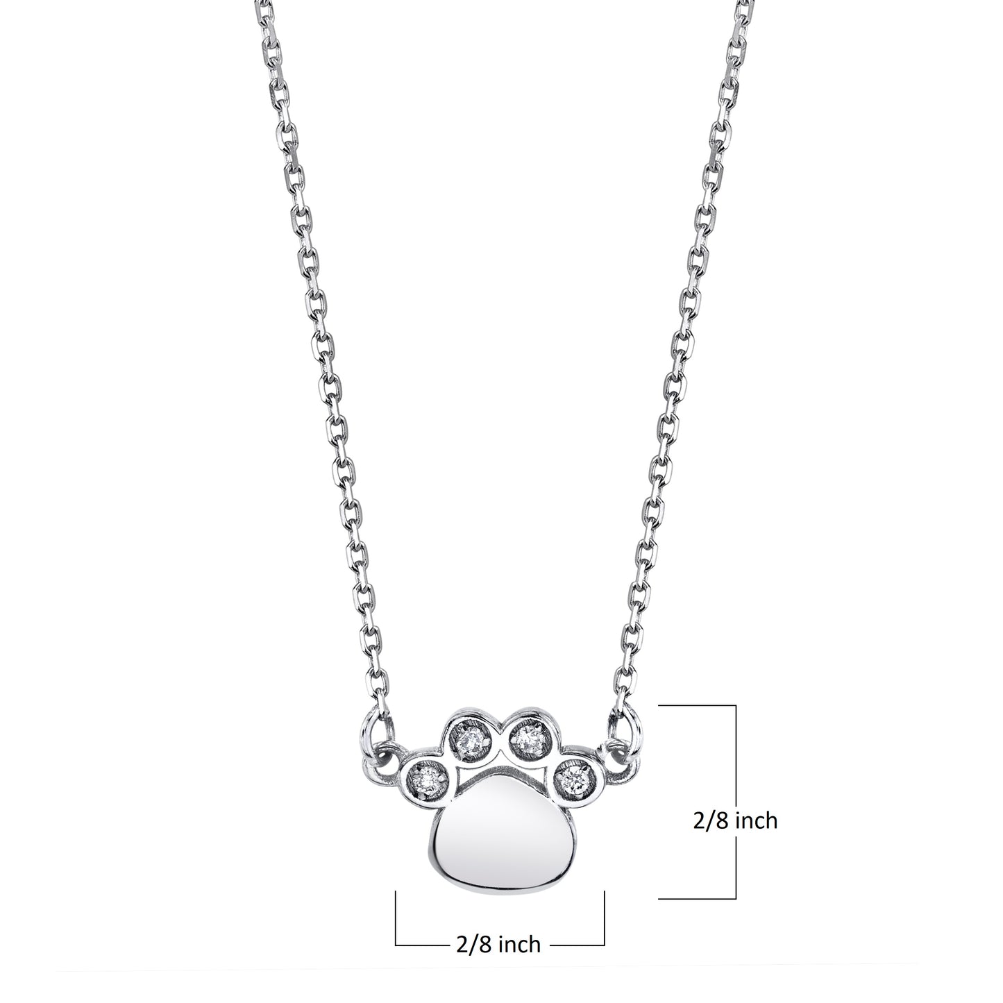 Petite VS White Diamond Paw Necklace