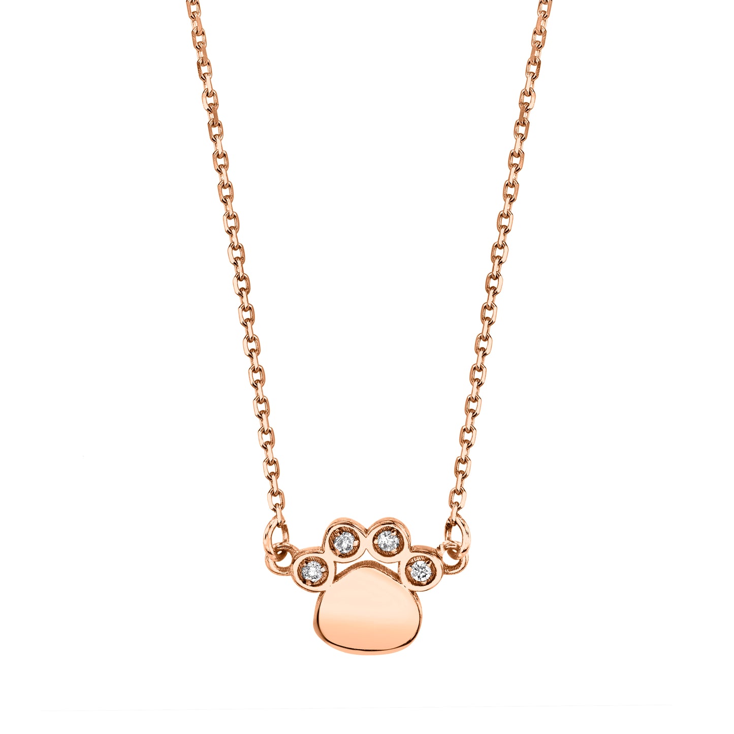 Petite VS White Diamond Paw Necklace